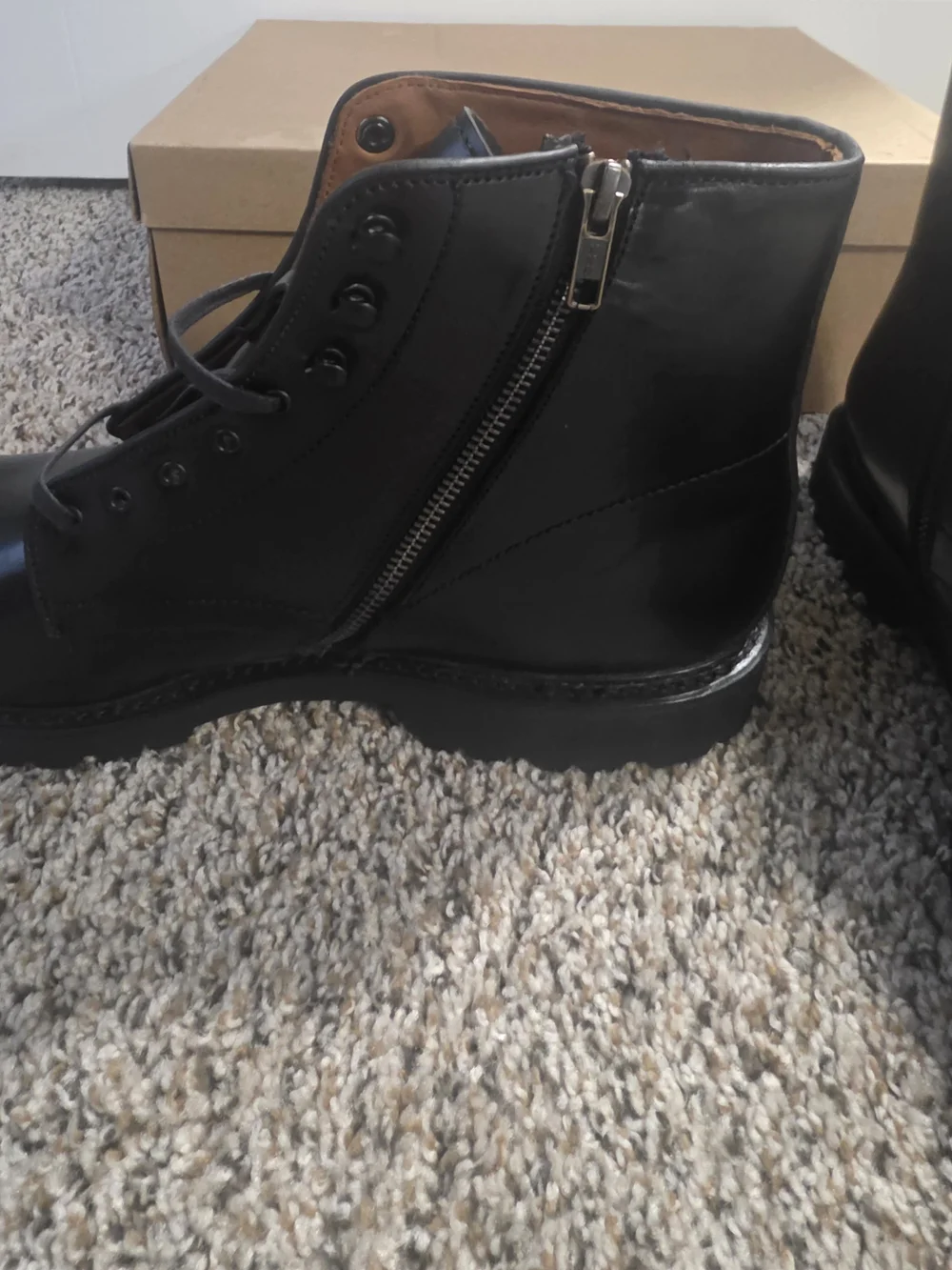 Men's Allen Edmonds Black Leather Lace-Up Boots